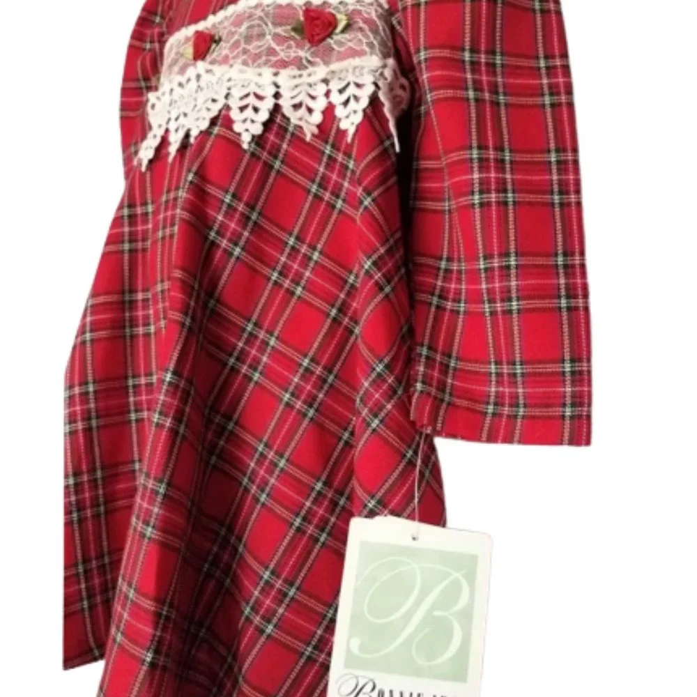 Bonnie Jean Red Plaid Christmas Dress - Toddler Girl's 2 T